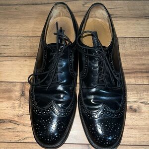 Bostonian Wingtip Leather Size 12 Black Dress Shoes
